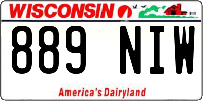 WI license plate 889NIW