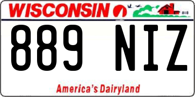 WI license plate 889NIZ