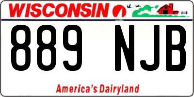 WI license plate 889NJB