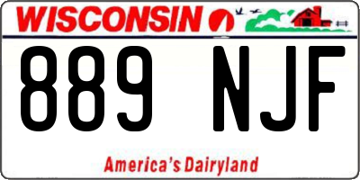 WI license plate 889NJF