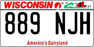 WI license plate 889NJH