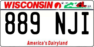 WI license plate 889NJI