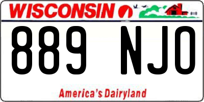 WI license plate 889NJO