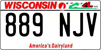 WI license plate 889NJV