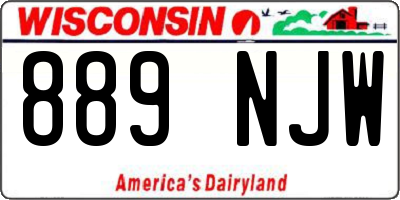 WI license plate 889NJW