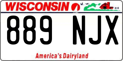 WI license plate 889NJX