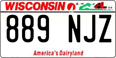 WI license plate 889NJZ