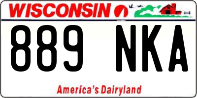 WI license plate 889NKA