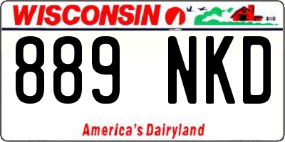 WI license plate 889NKD