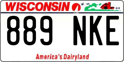 WI license plate 889NKE