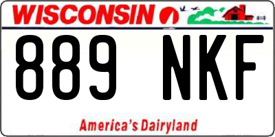 WI license plate 889NKF