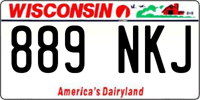 WI license plate 889NKJ