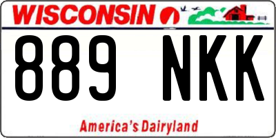 WI license plate 889NKK