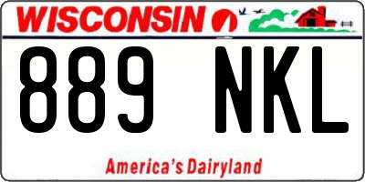 WI license plate 889NKL