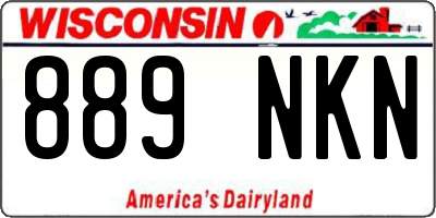WI license plate 889NKN
