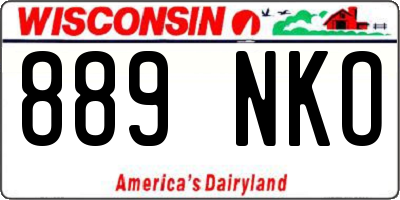 WI license plate 889NKO