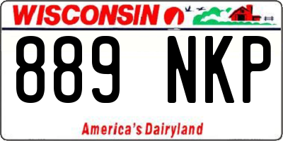 WI license plate 889NKP