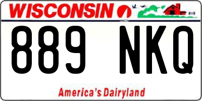 WI license plate 889NKQ