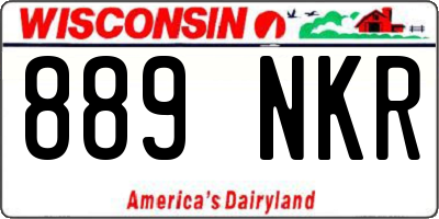 WI license plate 889NKR
