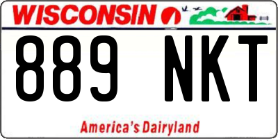 WI license plate 889NKT