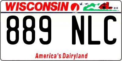 WI license plate 889NLC