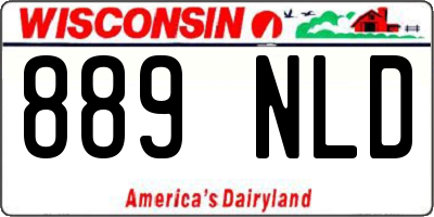 WI license plate 889NLD