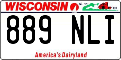 WI license plate 889NLI