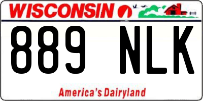 WI license plate 889NLK
