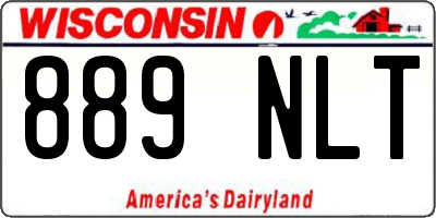 WI license plate 889NLT