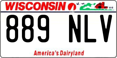 WI license plate 889NLV