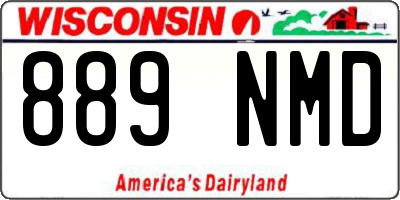 WI license plate 889NMD