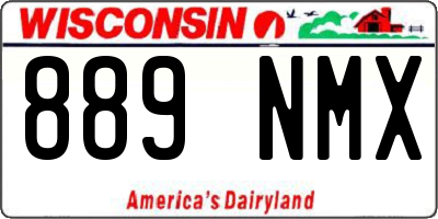 WI license plate 889NMX