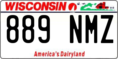 WI license plate 889NMZ