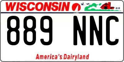 WI license plate 889NNC