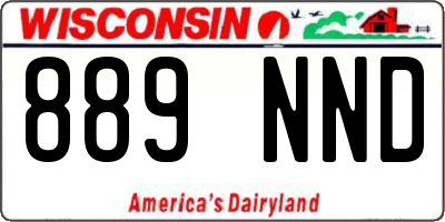 WI license plate 889NND