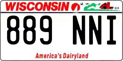WI license plate 889NNI