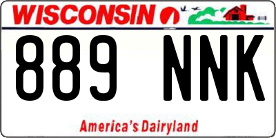 WI license plate 889NNK