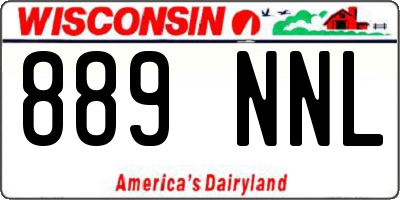 WI license plate 889NNL