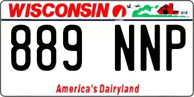 WI license plate 889NNP