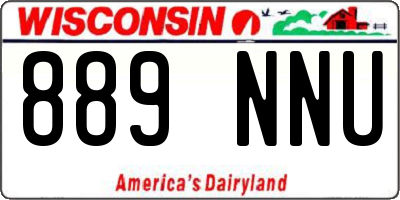 WI license plate 889NNU