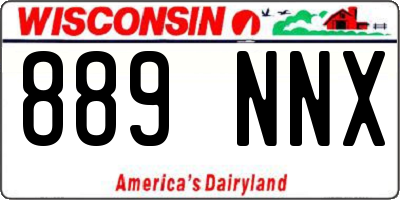 WI license plate 889NNX