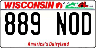 WI license plate 889NOD