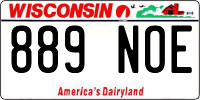 WI license plate 889NOE