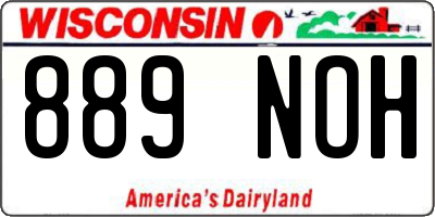 WI license plate 889NOH