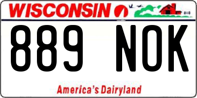 WI license plate 889NOK