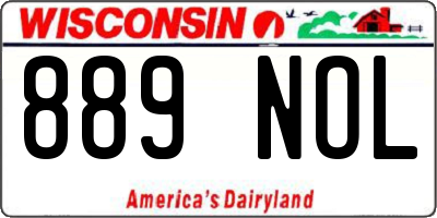 WI license plate 889NOL