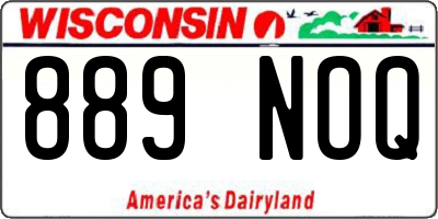 WI license plate 889NOQ