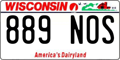 WI license plate 889NOS