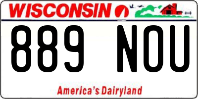 WI license plate 889NOU