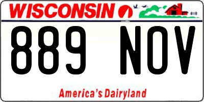 WI license plate 889NOV